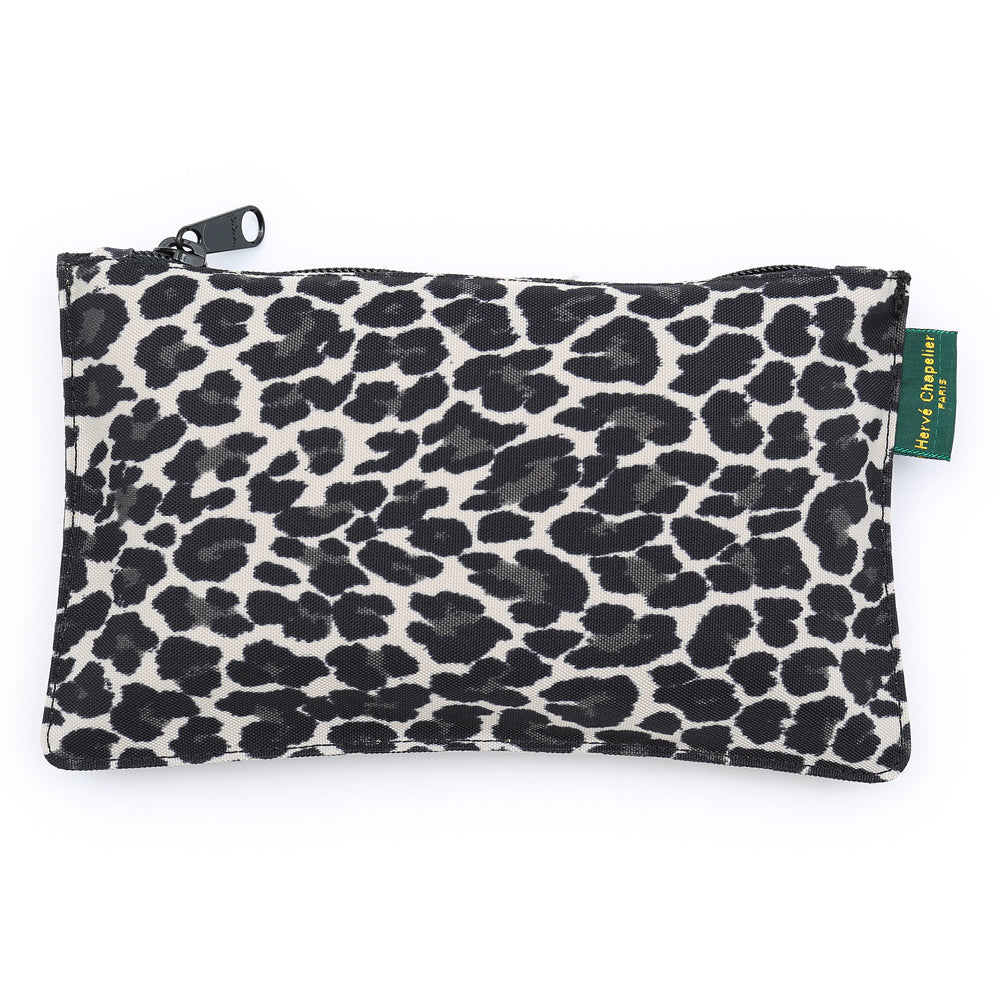 美品　Hervé Chapelier ヒョウ柄ポーチ エルベシャプリエ Herve Chapelier 927Fパンサー(ナイロン舟型ポーチM