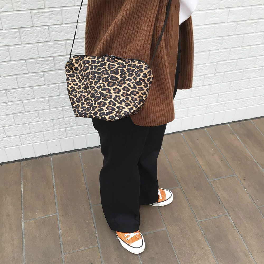 エルベシャプリエ Herve Chapelier 2885F レオパード (ナイロン舟型ショルダーバッグS ヒョウ柄 カモフラージュ)