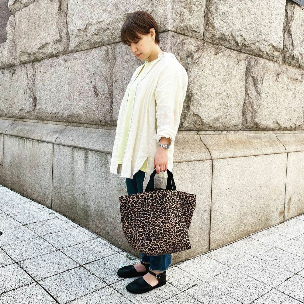 エルベシャプリエ Herve Chapelier 2925F (ナイロン舟型トートL ヒョウ柄)