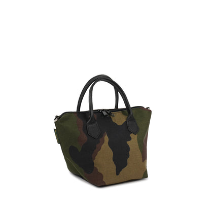 エルベシャプリエ Herve Chapelier 3885WD カモフラージュ (コーデュラナイロンレザーハンドル舟型トートXS)