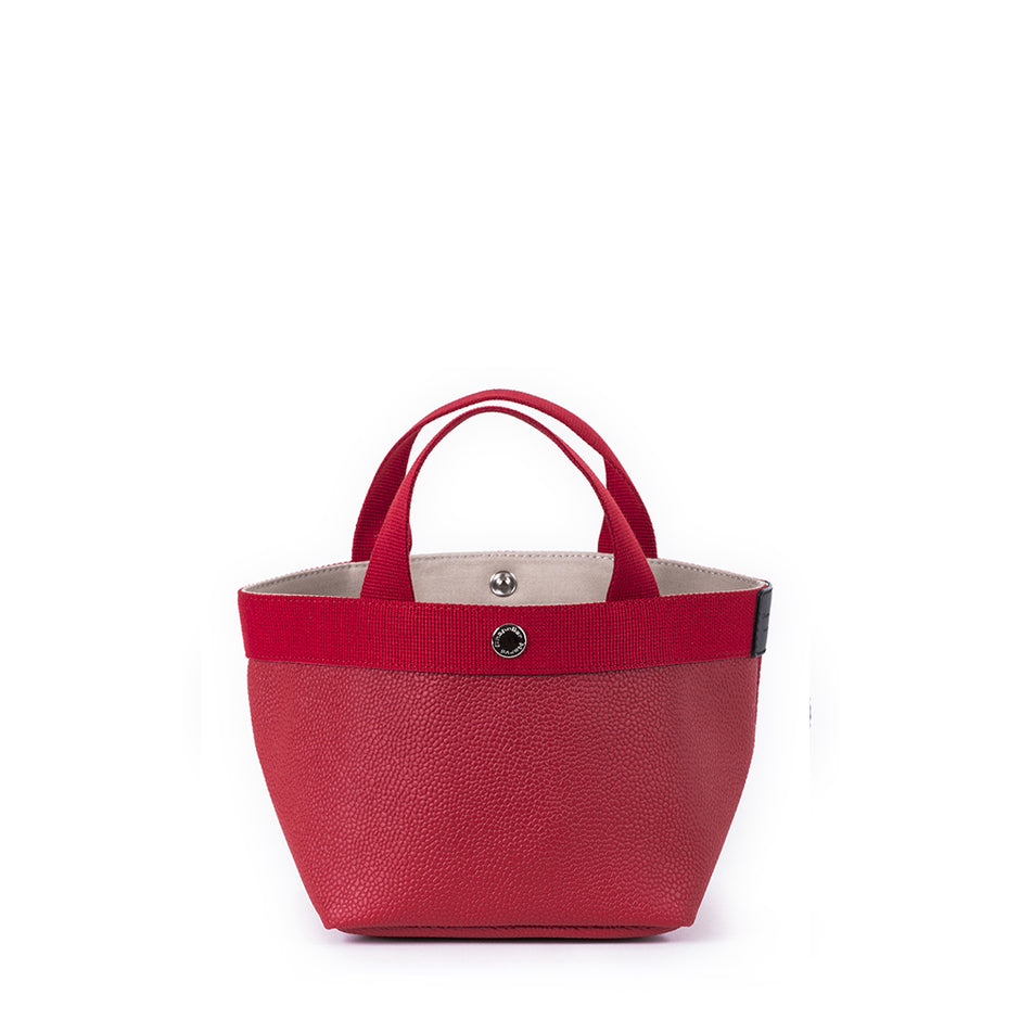Hervé Chapelier coated canvas cotton Boat-shaped 707 Gold Plated Handbag Paprika x Paprika Red S